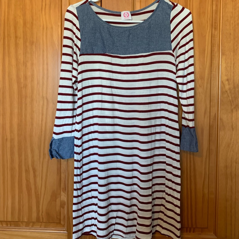 Red and White Striped Dress